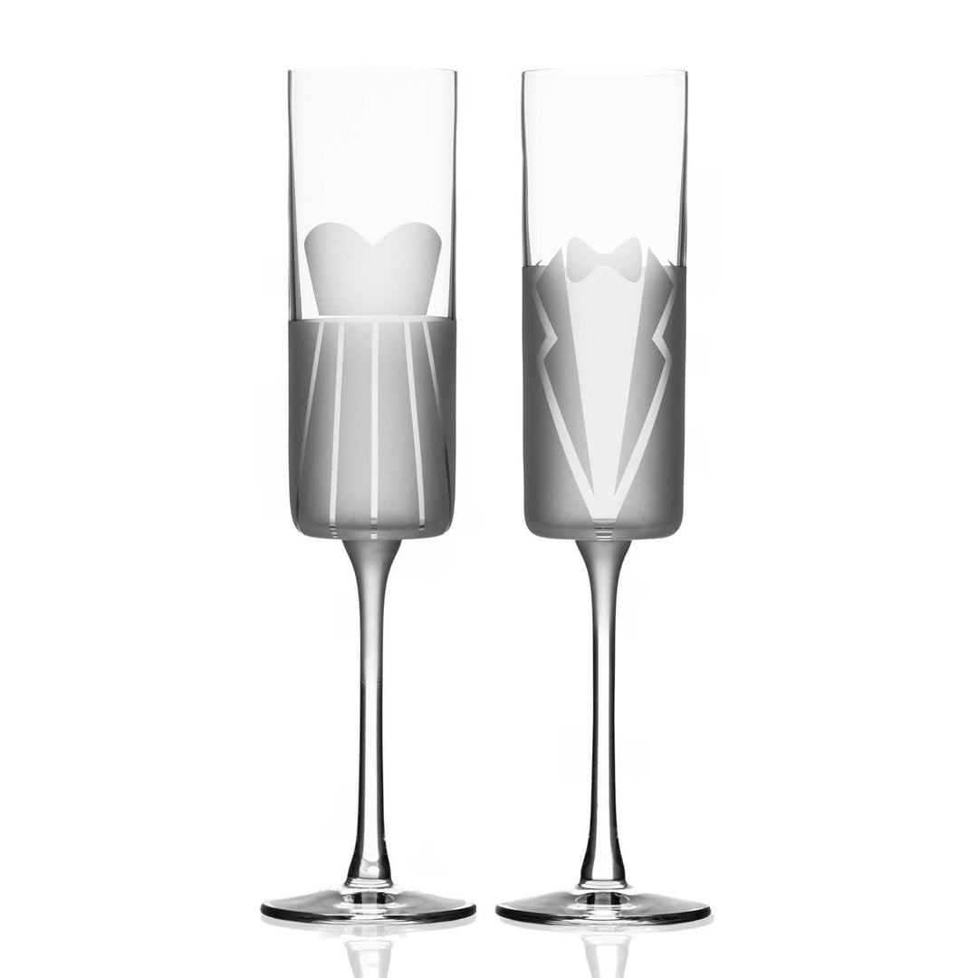 Wedding Cheers Formal Flute 5.75oz - Set of 2 (Tux/Dress)