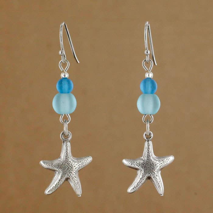 Sea Glass Starfish Earring 1767-SP