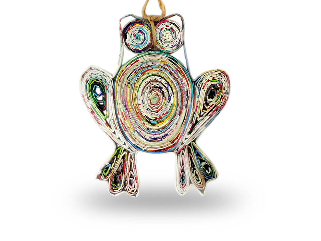 Recycled Paper Frog Ornament