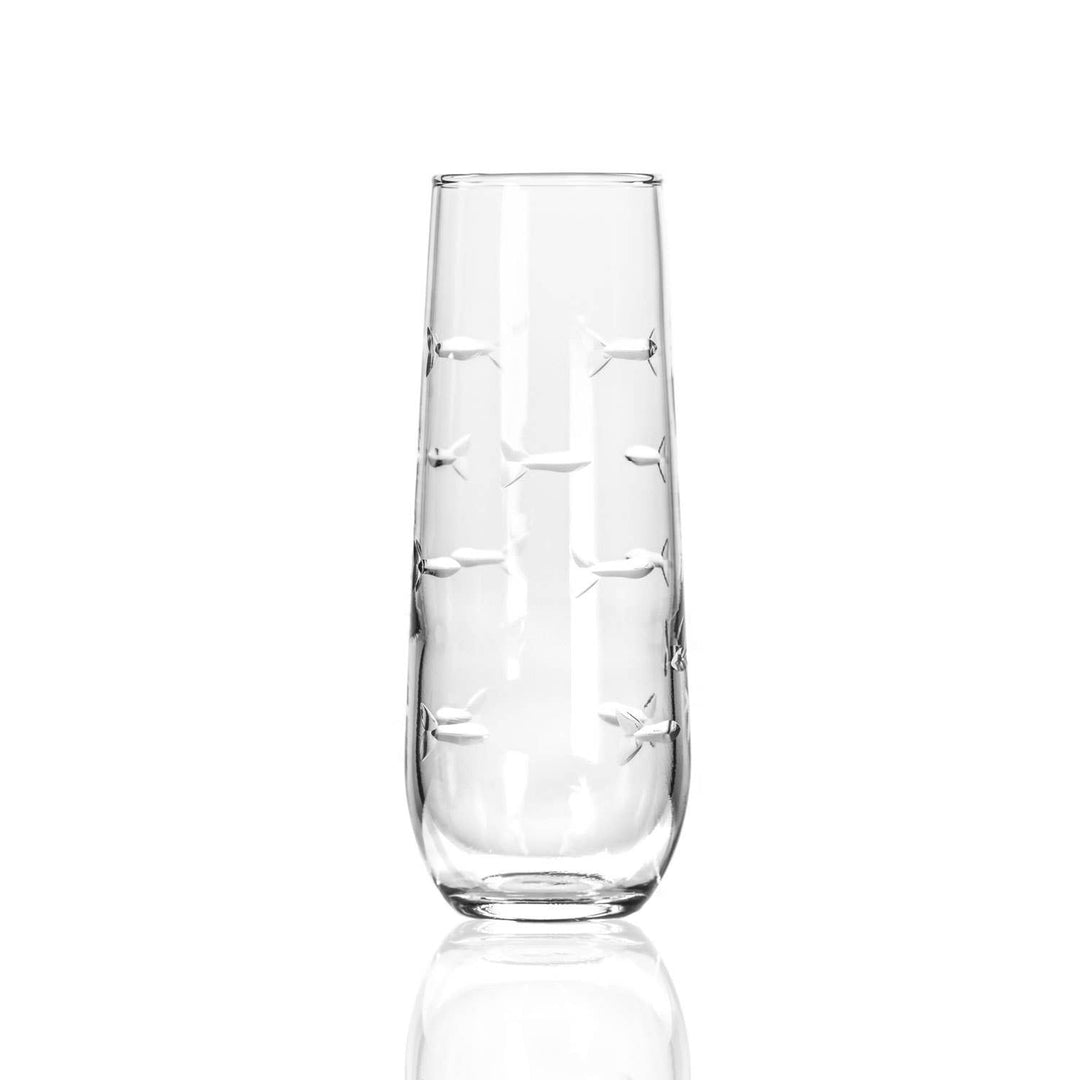 School of Fish 8.5oz Stemless Champagne Flute