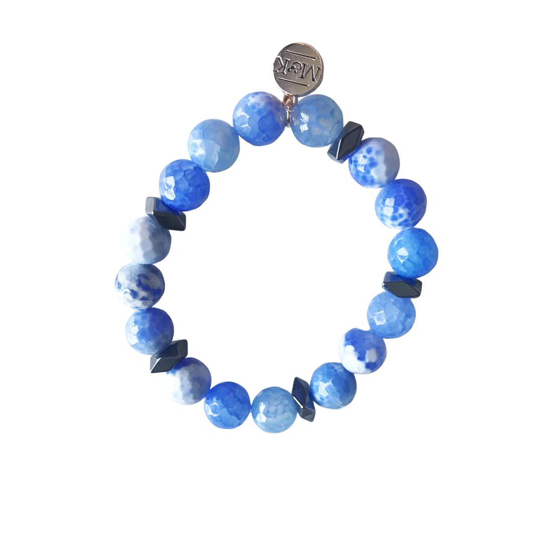 Sky Blue Fire Agate Stretch Bracelet