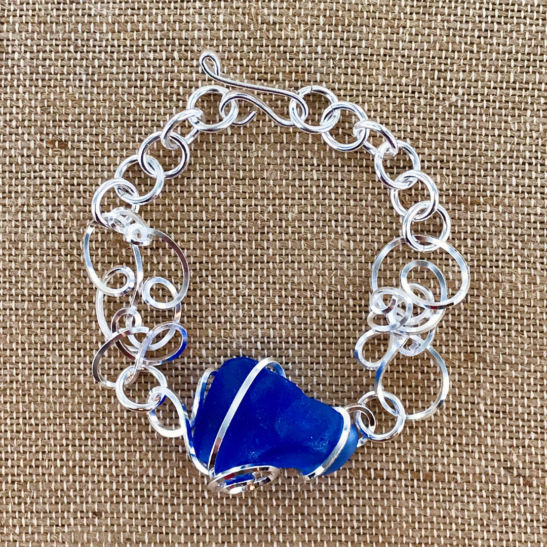 Cultured Sea Glass Linked Bracelet XCAM-B14-SG
