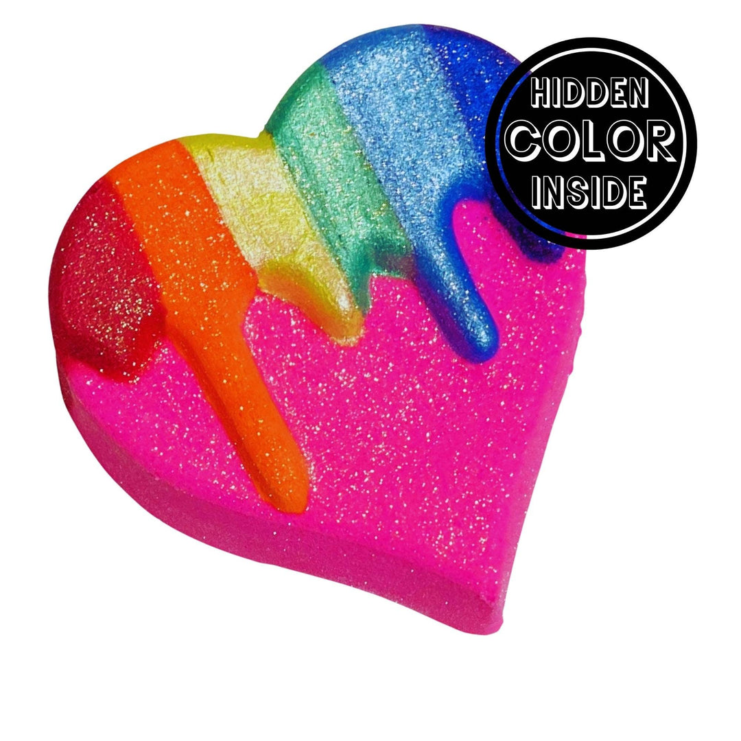 Rainbow Heart Bath Bomb