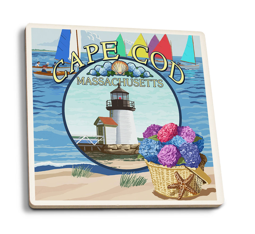 Ceramic Coaster Cape Cod, Massachusetts, Montage