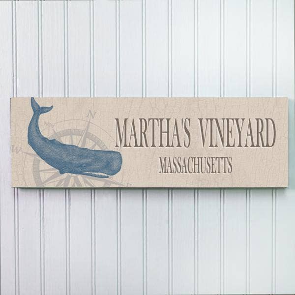 S3008 (S528) - Whale Sign With Brown Text