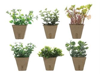 FAUX PLANT IN PAPER POT
