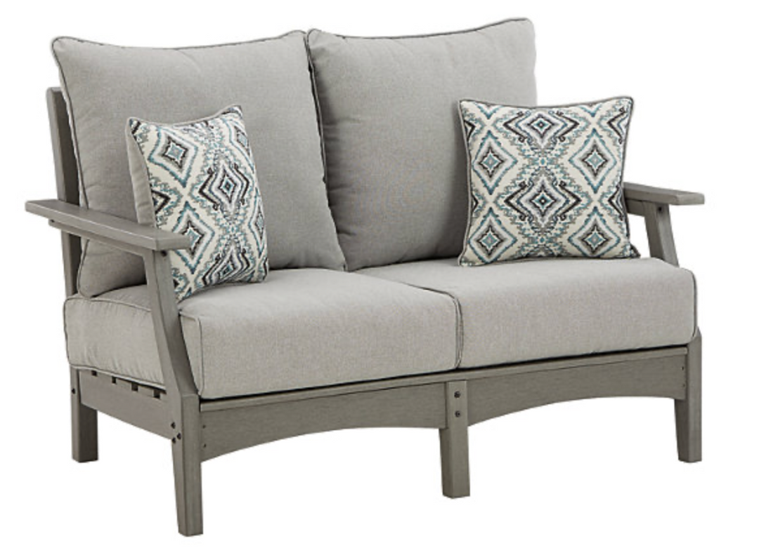POLY GRAY OUTDOOR LOVESEAT