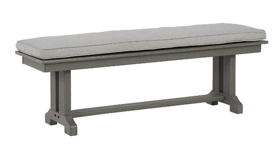 POLY GRAY OUTDOOR DINING BENCH