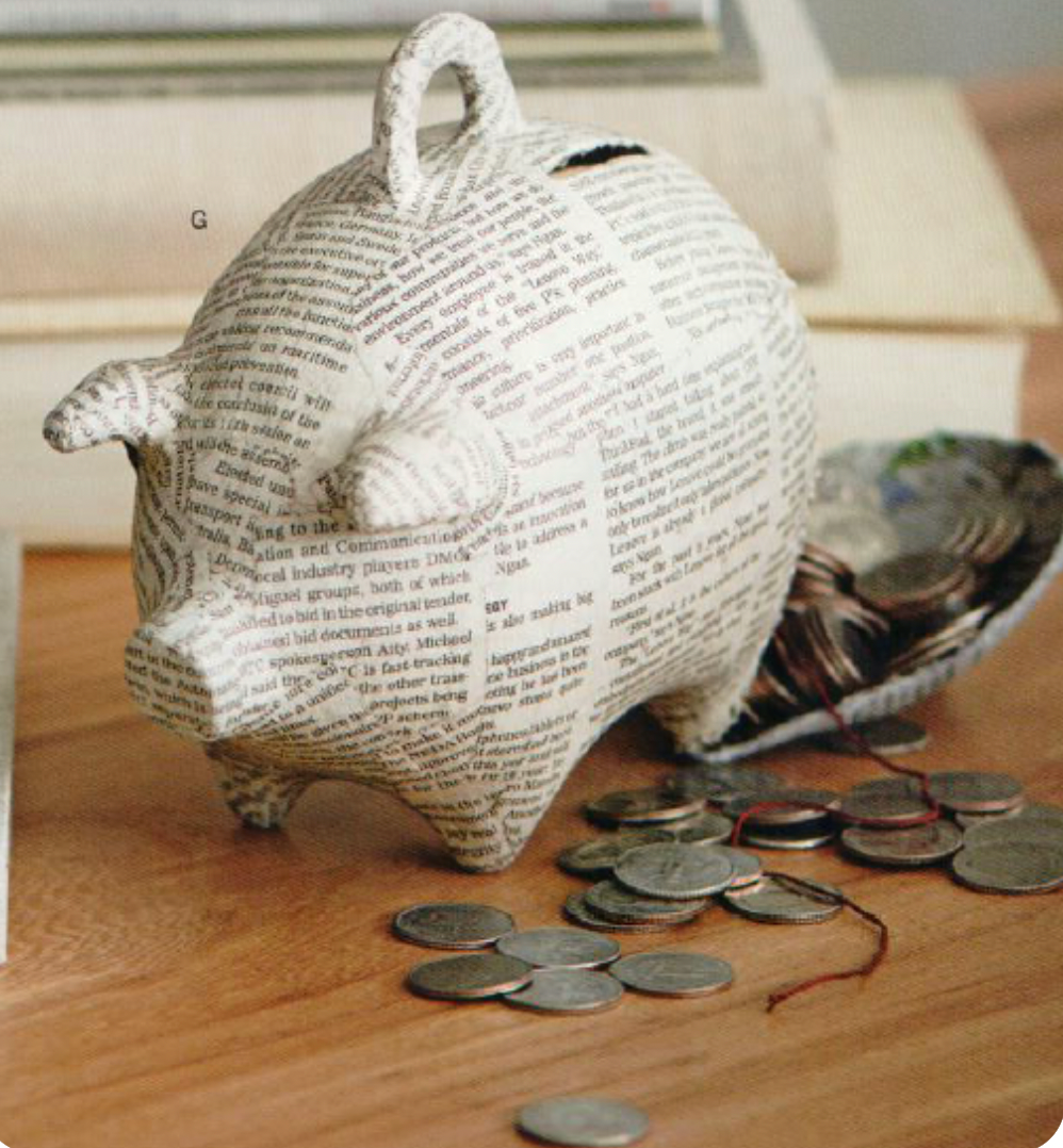 PAPER MACHE PIGGY BANK