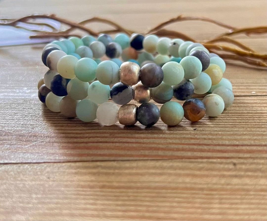 Somewhere In Bithlo- amazonite stretch bracelet set