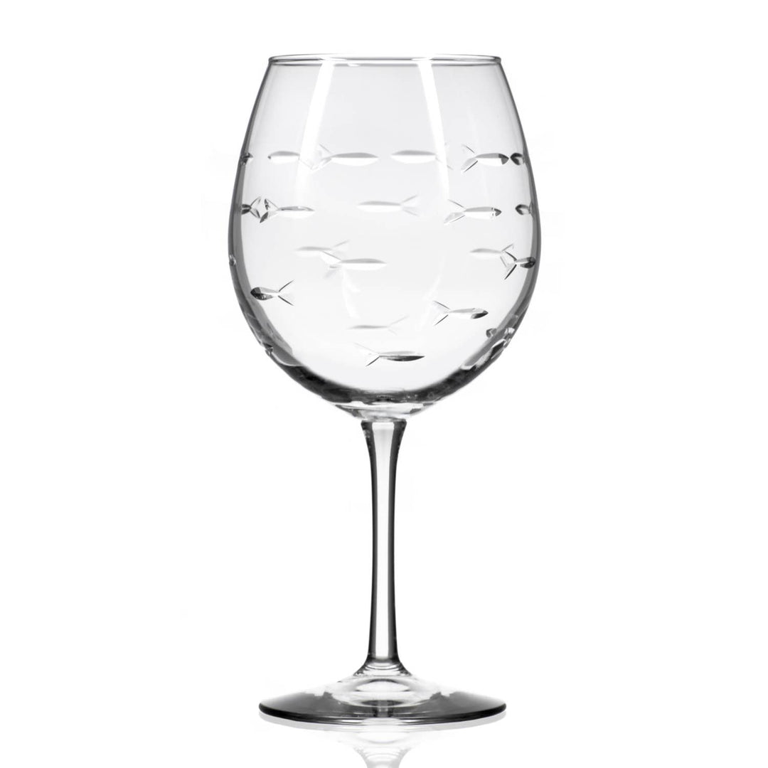 School of Fish 18oz Balloon Red Wine Glass
