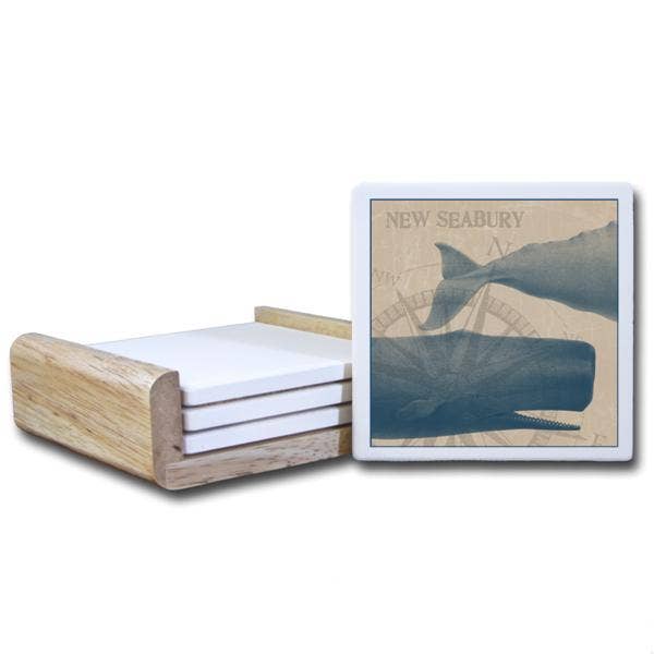 CT3006 (C476) - Split Whale Coaster With Tan Text