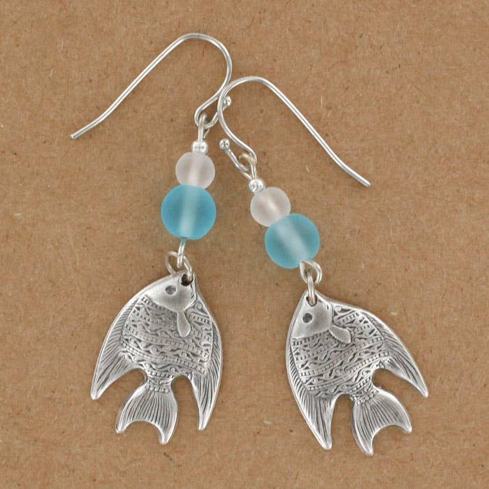Sea Glass Fish Earring 1703-SP