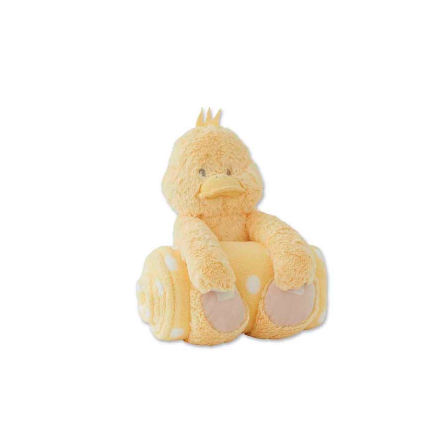 PLUSH DUCK W/ROLLED BLANKET