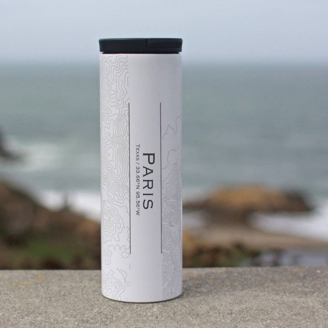 Paris TX Map Tumbler in Matte White