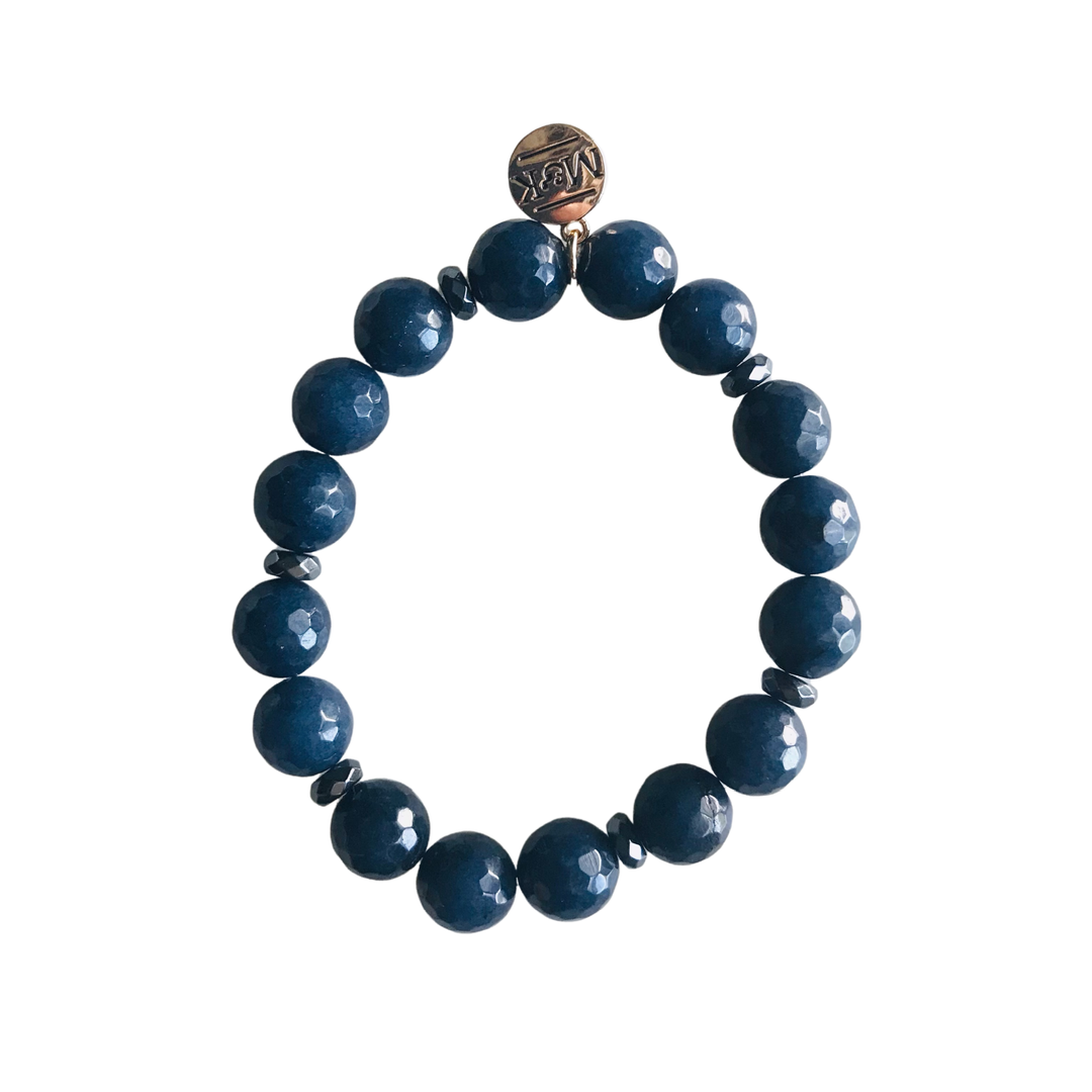 Prussian Blue Jade Stretch Bracelet
