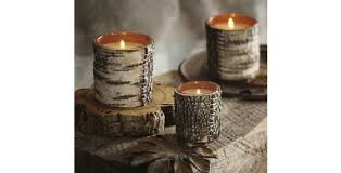 NATURAL BIRCH BARK FILLED CANDLE