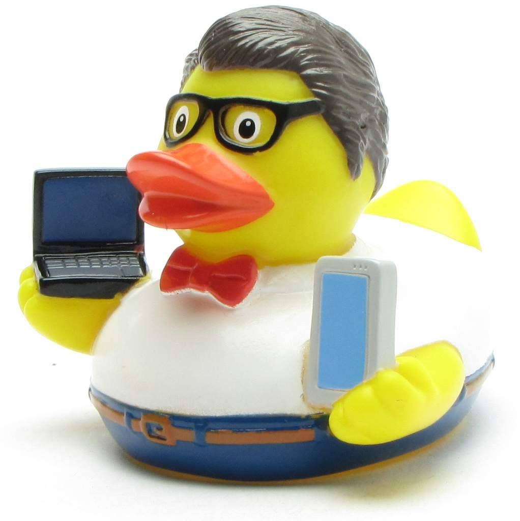 Badeente Nerd - Gummiente