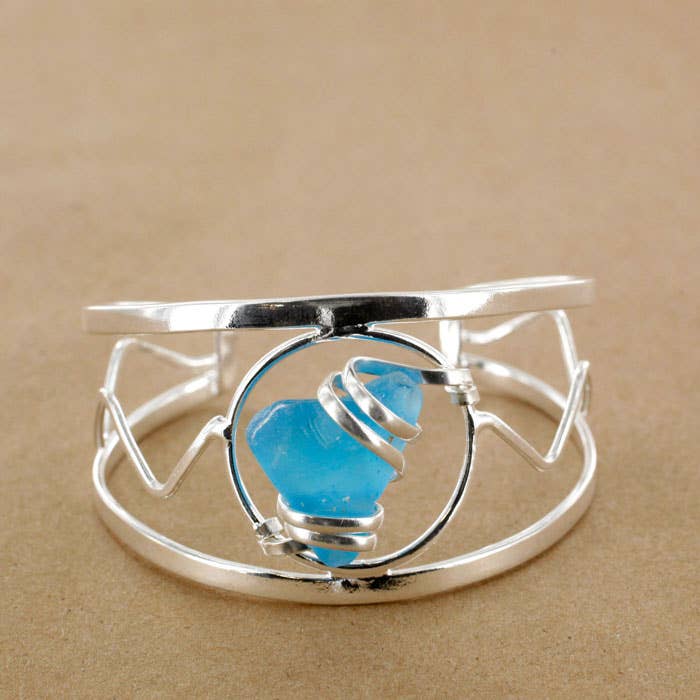 Cultured Sea Glass Cuff XCDR-CB15-SG
