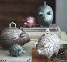 PAPIER MACHE PIGGY BANK