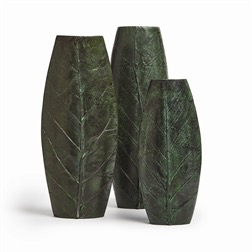 FOLIAGE VERDIGRIS TALL VASE ALUMINUM - SMALL