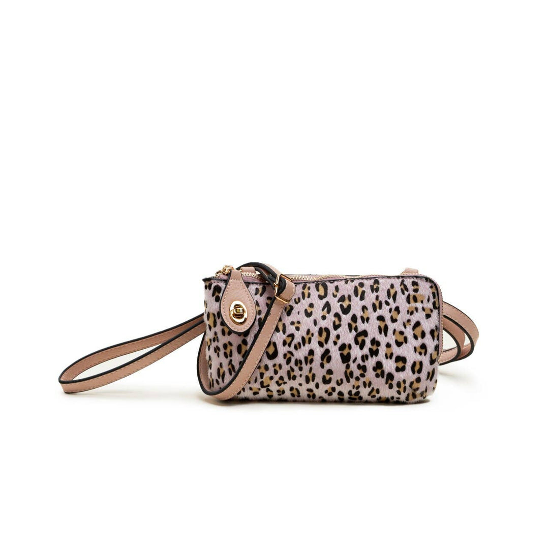 M1818LP Kendall Leopard Crossbody/Wristlet w/ Twist Lock