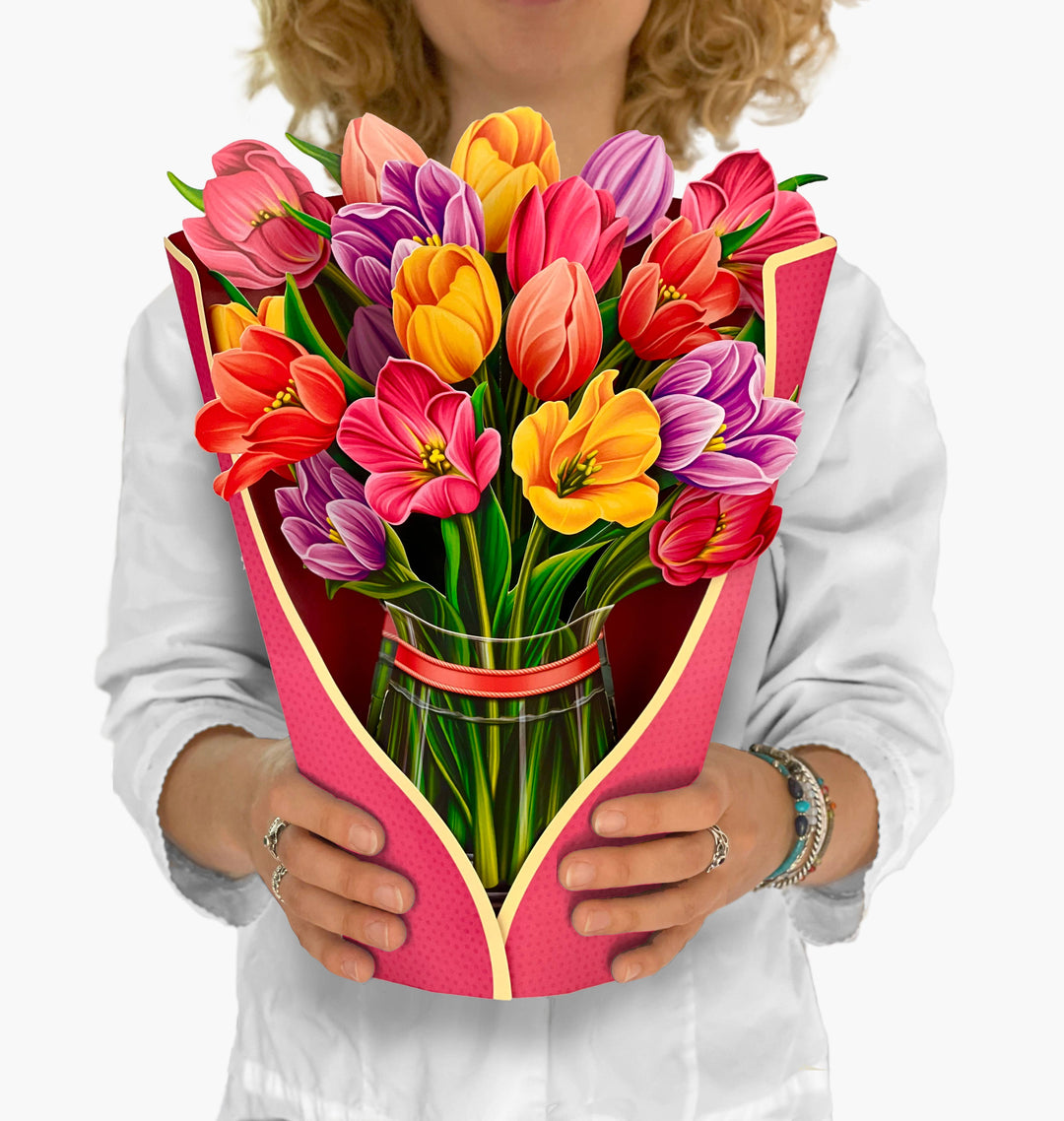 Festive Tulips (8 Pop-up Greeting Cards + display sample)