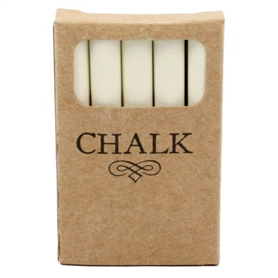 BOX OF CHALK - 5 STICKS - WHITE