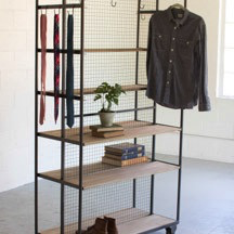 SHELVING STORAGE UNIT ON METAL CASTERS