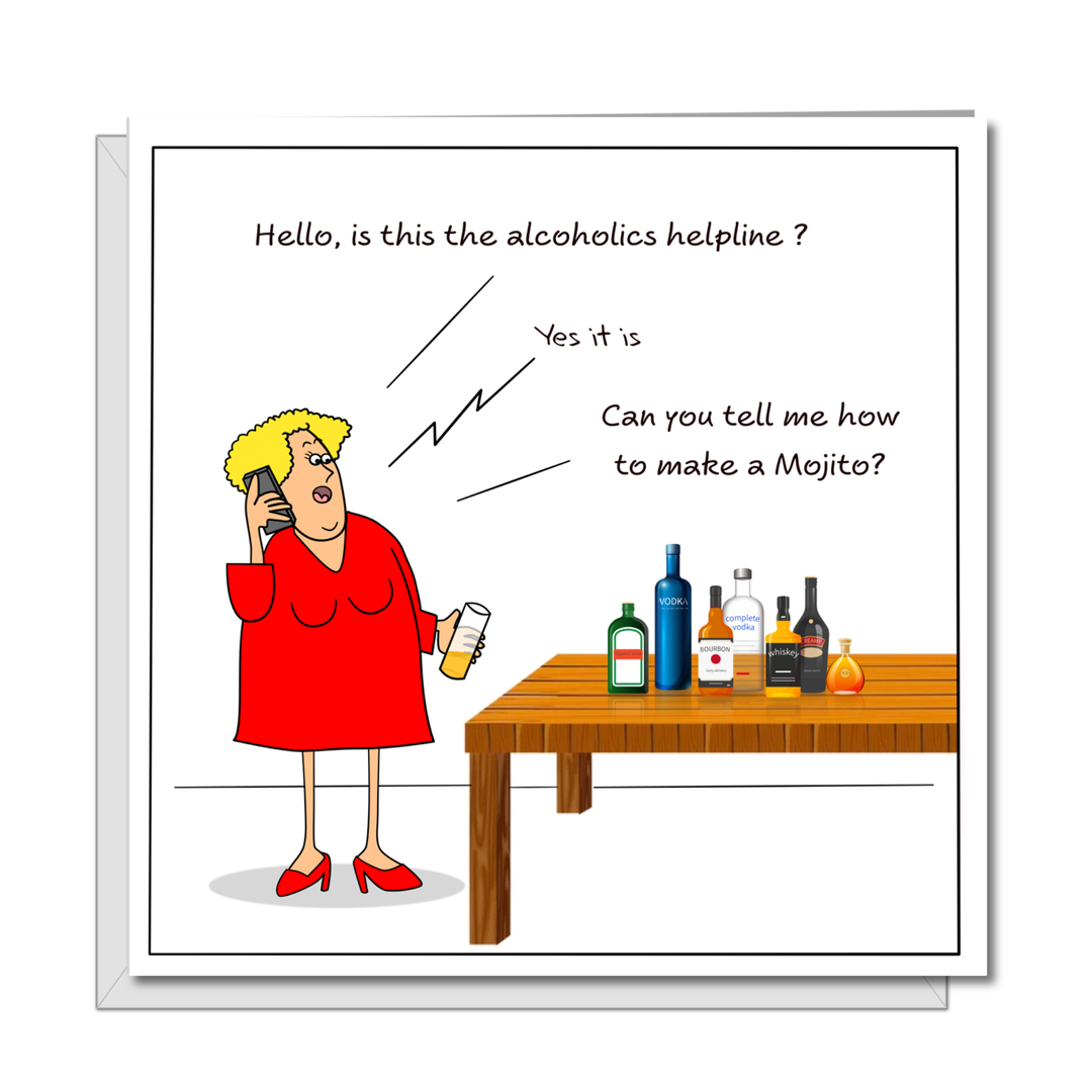 Funny Birthday Card - Female - Mixing Cocktails - Humour