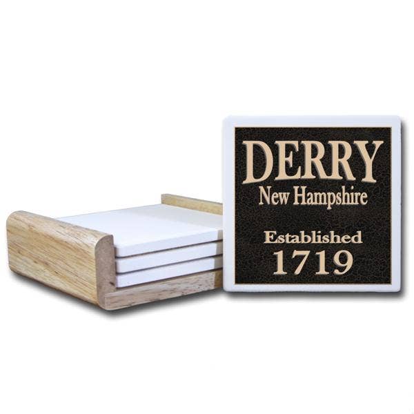 CT3191 (CT193) - Black Coaster With Cream Text
