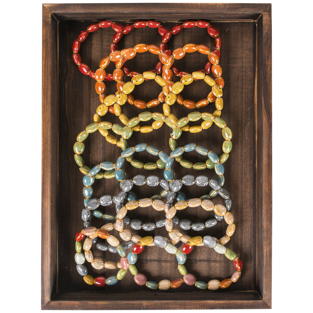 Oval Shape Clay Mini Bracelet - Assorted 24 Pack