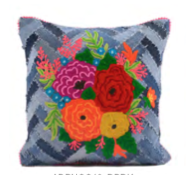 MEMORY DENIM FLORAL CUSHION PILLOW