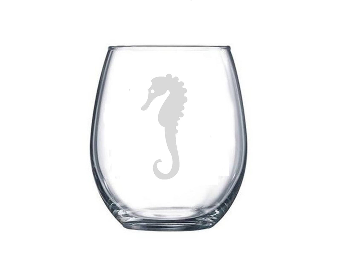 Wine Glass - Seahorse