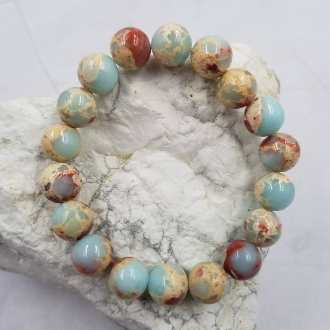 Stone Beaded Stretch Bracelet 10mm