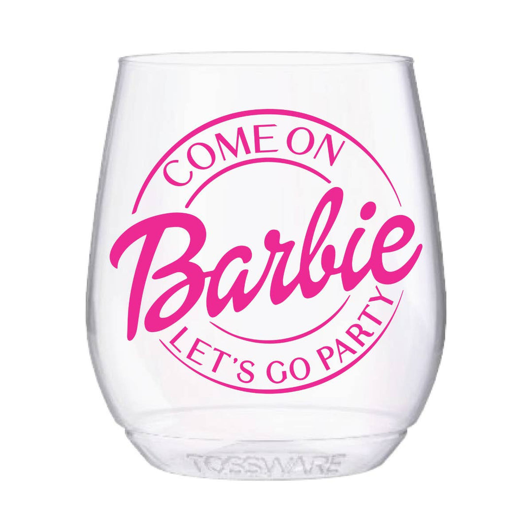 Come on Barbie Let's Go Party 14oz Stemless Wine Tossware
