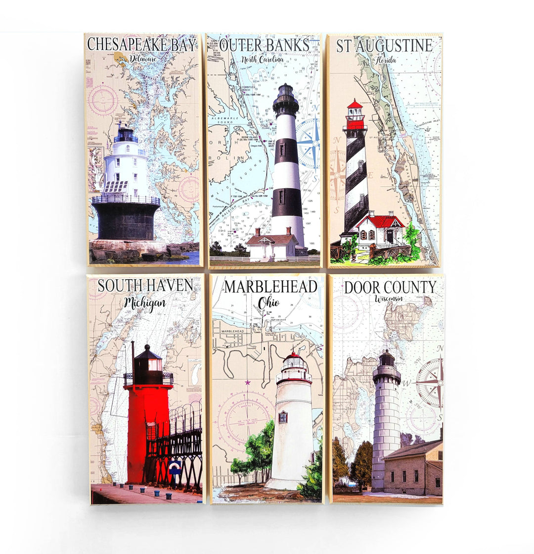 3x7 MINI Lighthouse Wood Map- Custom Location
