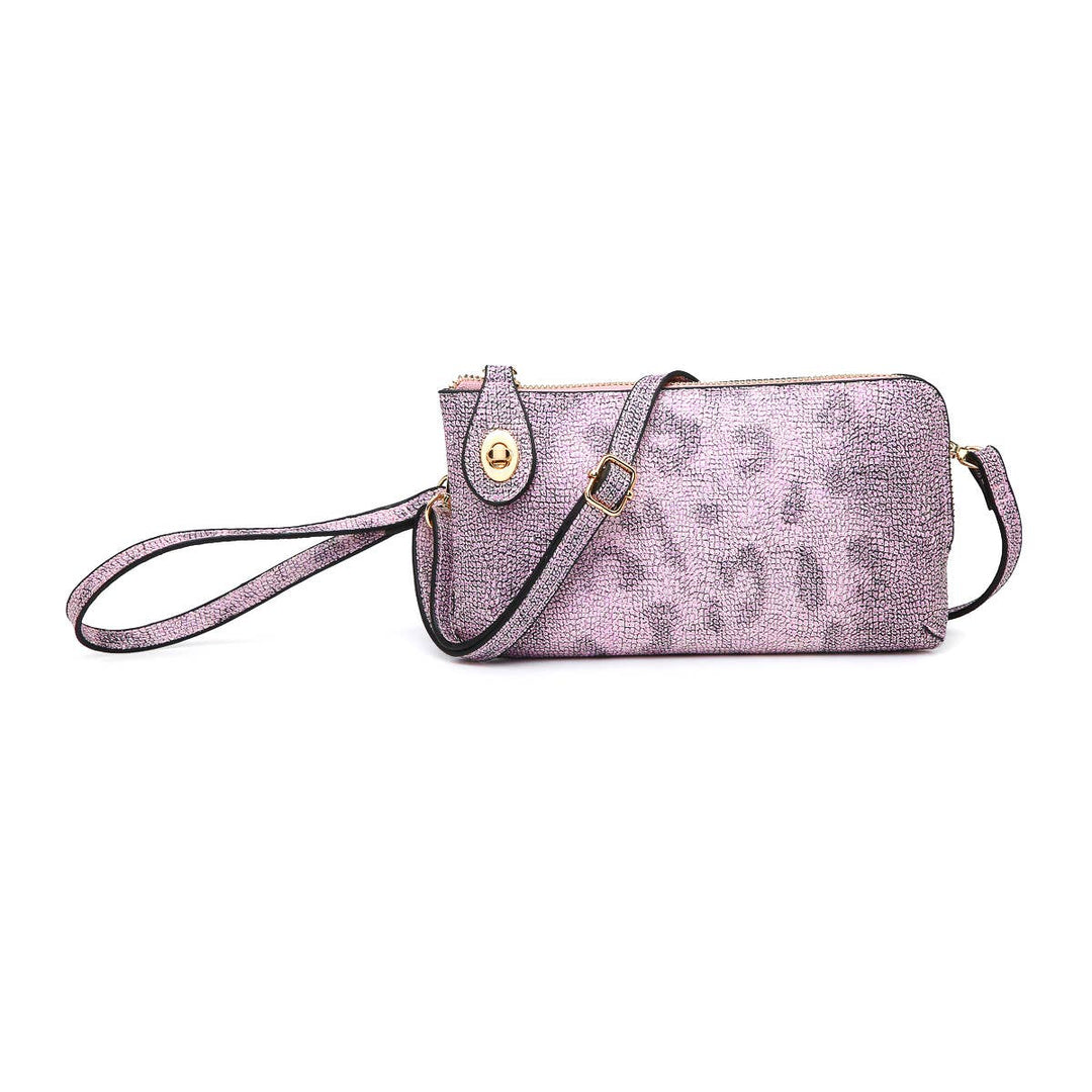 M1818LP Kendall Leopard Crossbody/Wristlet w/ Twist Lock