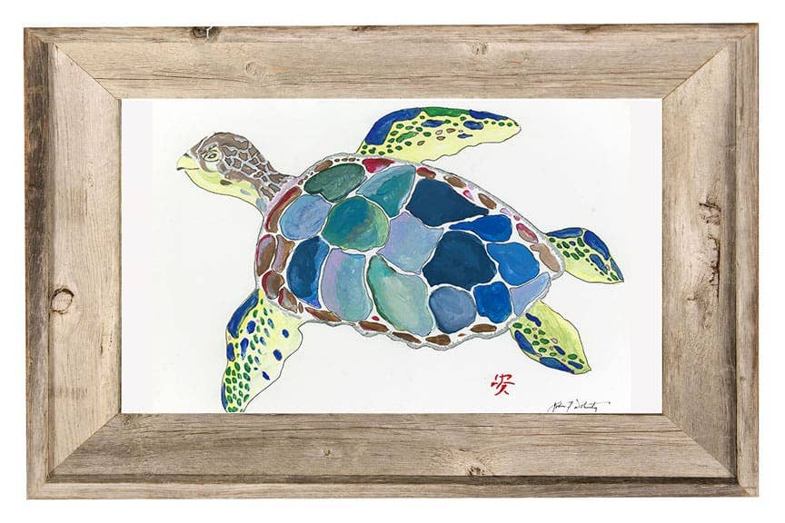 Sea Turtle Print: 4" X 6" With Frame