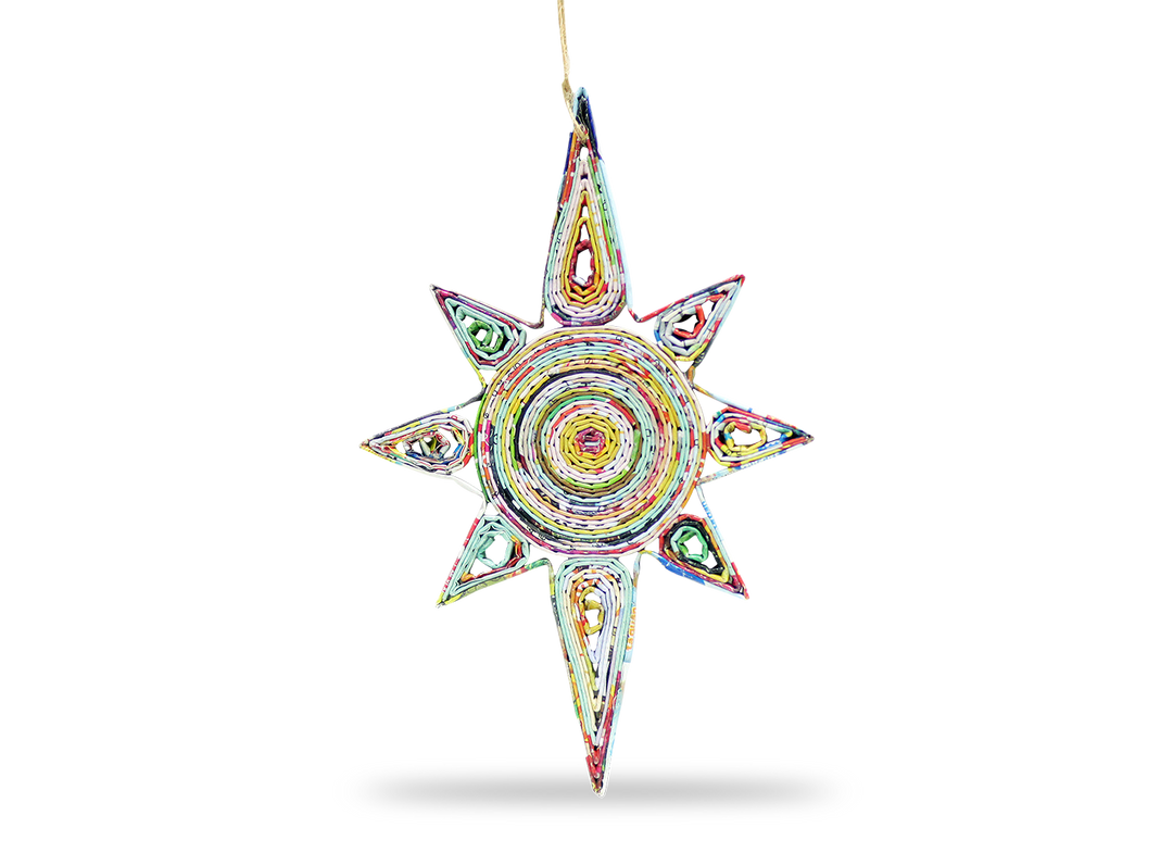 Recycled Paper Long Star Ornament