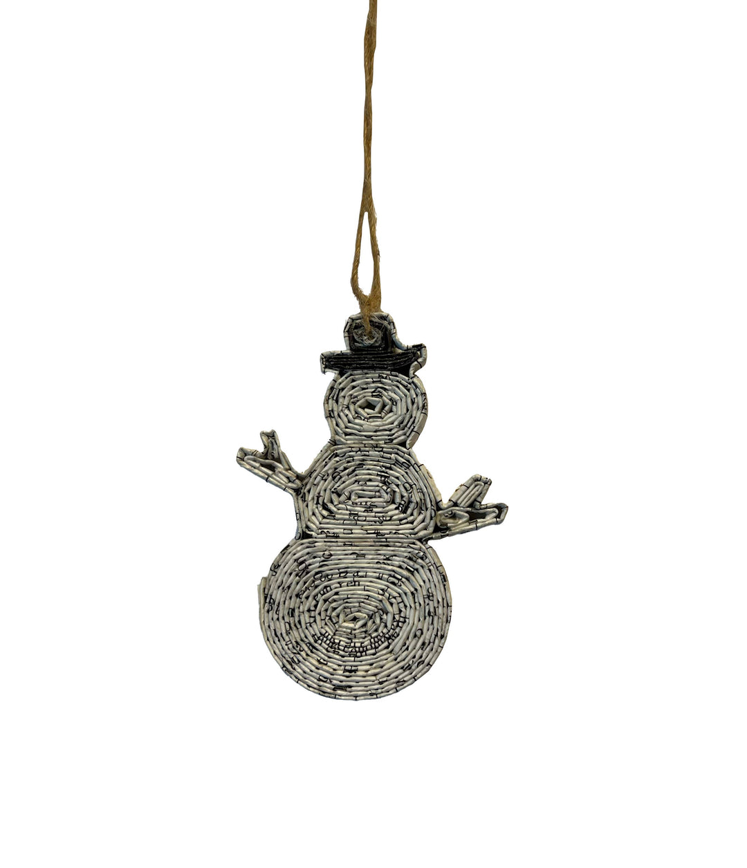 Snowman Christmas Ornament - Recycled Paper