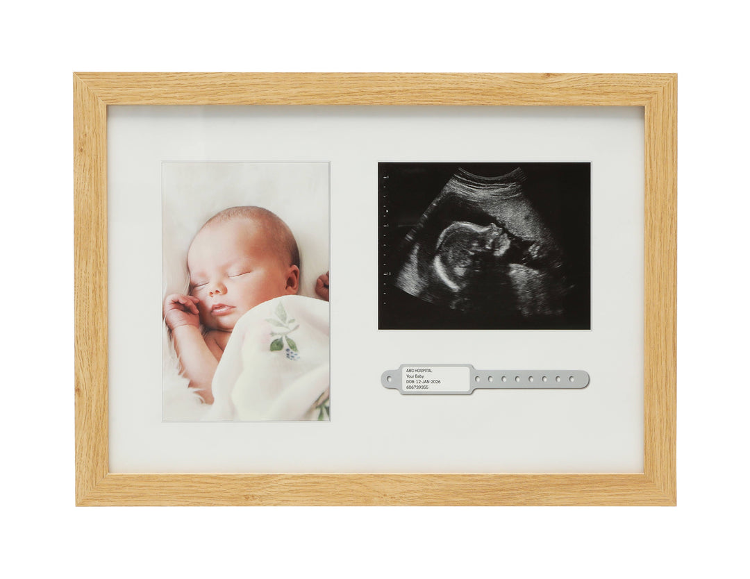 Baby ID Bracelet & Sonogram Frame, Natural