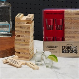 STUMBLING BLOCKS & SHOT GLASSES GAME