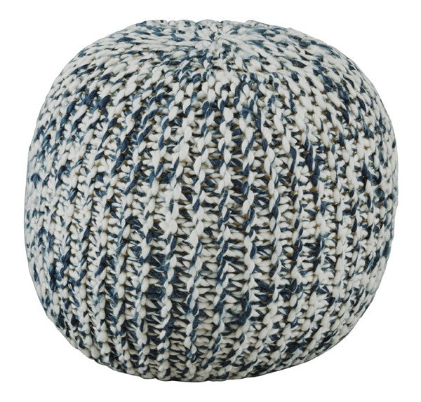 LATRICIA POUF-BLUE/WHITE