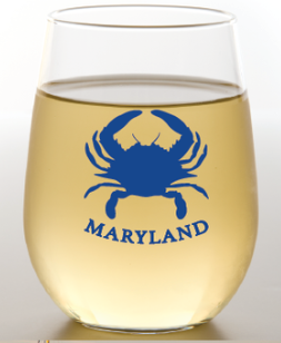BLUE CRAB -SHATTERPROOF WINE GLASS SET/4