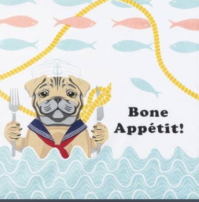 PUG - NAUTI DOG COLLECTION TEA TOWEL