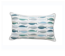 SEA GLASS FISH INDOOR / OUTDOOR PILLOW