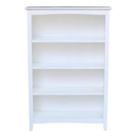 WHITE BOOKCASE 32X12X48