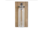 WOOD PLAQUE W/ GLASS BOTTLE