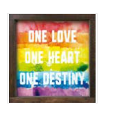 ONE LOVE ONE HEART ONE DESTINY WOOD SIGN